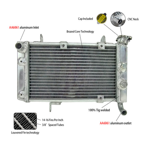 GPI Aluminum/Alloy Radiator FOR  2003-2008 Suzuki LTZ400 DVX400 KFX400 DVX 400 KFX 400  2003 2004 2005 2006 2007 2008
