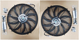 GPI 2pcs 16" 16 inch Universal Electric Radiator  /Intercooler COOLING Fan &mounting kit