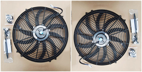 GPI 2pcs 16" 16 inch Universal Electric Radiator  /Intercooler COOLING Fan &mounting kit