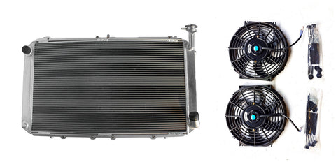 GPI NEW Aluminum Radiator&FANS FOR Nissan GQ PATROL Y60 4.2L Petrol TB42S TB42E 1987-1998 MT 1987 1988 1989 1990 1991 1992 1993 1994 1995 1996 1997 1998