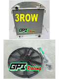 GPI 3core radiator+16''fan FOR model-T chev Bucket ford GRILL SHELLS 1917-1927 HOTROD 1917 1918 1919 1920 1921 1922 1923 1924 1925 1926 1927