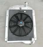 3 Row Aluminum Radiator & fan FOR 1941-1946 Chevy PickUp Trucks MT 1941 1942 1943 1944 1945 1946