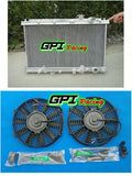 GPI Aluminum  Radiator +FAN FOR Honda Integra Acura DC2 B18 GSR RS LS 1994-2001 1994 1995 1996 1997 1998 1999 2000 2001