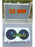 GPI 52MM aluminum RADIATOR & shroud& fan FOR NISSAN SKYLINE S13 CA18 R32 RB20