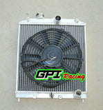 GPI 32mm pipe Aluminum Radiator &FAN+Shroud FOR 1992-2000 Honda Civic EK EG D15 D16 B16 B18  1992 1993 1994 1995 1996 1997 1998 1999 2000