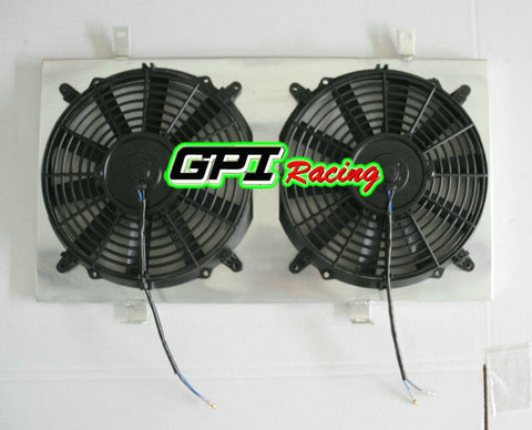 GPI Aluminum Radiator Shroud  &fan FOR Nissan Silvia S13 SR20DET 1989-1994 1989 1990 1991 1992 1993 1994 MT