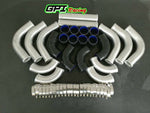 GPI  3" 76 MM Universal Black 12PCS Aluminium Turbo Intercooler Pipe Kit