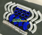 GPI 2.5" 64mm 12PCS  Aluminum Universal Intercooler Turbo Piping pipe Kit Blue