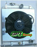 GPI 3core 56MM Aluminum Radiator  +FAN+Shroud FOR 1992-2000 Honda Civic EK EG D15 D16 B16 B18 1992 1993 1994 1995 1996 1997 1998 1999 2000