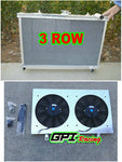 GPI 3ROW aluminum RADIATOR & shroud + fan FOR NISSAN SKYLINE S13 CA18 R32 RB20 1988-1995 1988 1989 1990 1991 1992 1993 1994 1995