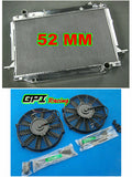 52mm Aluminum Radiator + Fans For Toyota Landcruiser 80 Series FJ80 R FZJ80 4.2L 4.5L MT