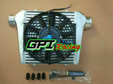 Universal 18*13.2*3.3" FMIC Front Mount Aluminum Intercooler& fan Tube&Fin Turbo