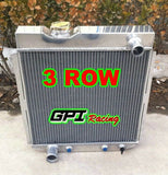 GPI 3Row Aluminum Radiator & FAN for FORD Mustang V8 ENGINE 5.0L 1964-1966 64 65 66