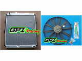 Aluminum Radiator +fan fits 1997-2005 TOYOTA Hilux LN147 LN167 1KZ-TE 3.0L Engine Turbo Diesel 1997 1998 1999 2000 2001 2002 2003 2004 2005