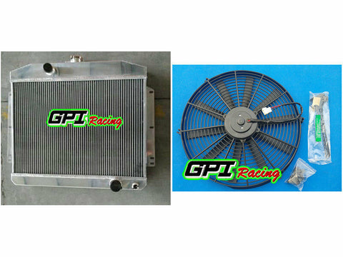 GPI 62MM Mercury W/Chevy 350 5.7 V8 M/T 1949 1950 1951 aluminum radiator & FAN for