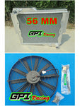 56MM Heavy-Duty Aluminum Alloy Radiator +Fan For 1973-1976 MG MGB GT V8 1974 1975