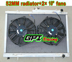 52MM Aluminum Radiator & FANS for Nissan Skyline R33 R34 GTR GTST RB25DET MT 1994-1998 1994 1995 1996 1997 1998