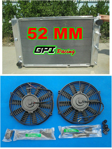 GPI 52MM Aluminum Radiator & Fan For Ford Mustang 1997-2004 1997 1998 1999 2000 2001 2002 2003 2004  MT V8 4.6