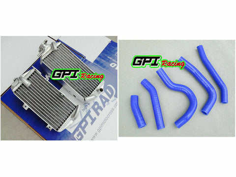 GPI Aluminum radiator &blue HOSE for Honda CRF250R CRF 250R CRF250 14 2014 2015 2016