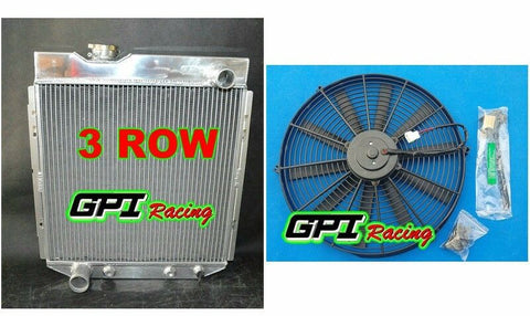 GPI 3Row Aluminum Radiator & FAN for FORD Mustang V8 ENGINE 5.0L 1964-1966 64 65 66