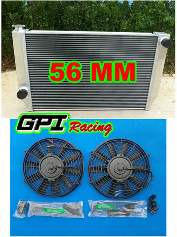 GPI Aluminum Radiator for FORD Falcon XC XD XE XF V8 or 6 cylinder Manual & 2 × FANS