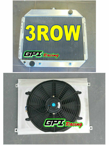 GPI Aluminum Radiator +SHROUD+FAN for  FORD F100 F150 F250 F350 V8 67-81 Bronco F-250 1967 1968 1969 1970 1971 1972 1973 1974 1975 1976 1977 1978 1979 1980 1981