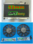 52MM aluminum radiator &fan for 1990-1997 MAZDA MIATA MX5 MX-5 MX V MT 1990 1991 1992 1993 1994 1995 1996 1997