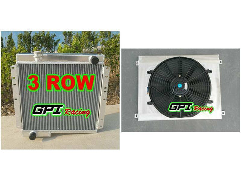 Aluminum Radiator +Shroud +fan For Toyota Land Cruiser BJ40 DIESEL BJ42 MT HJ45