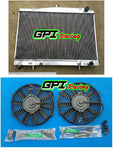 GPI Aluminum radiator + FAN for Nissan R33 Nissian Skyline R34 GTT rb25det  rb25de