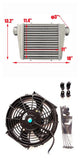 Universal 18*13.2*3.3" FMIC Front Mount Aluminum Intercooler& fan Tube&Fin Turbo