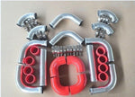 GPI 2.5" 64mm 12PC Aluminum Universal Intercooler Turbo Piping pipe Kit & Red hoses kits