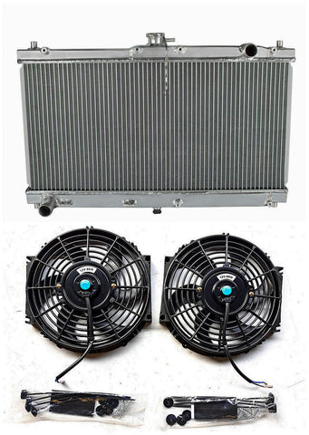 GPI Aluminum Radiator & Fans for 1998-2005 Mazda Miata MX5 MT  1998 1999 2000 2001 2002 2003 2004 2005