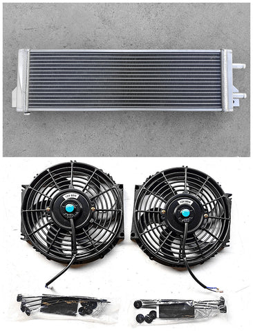 GPI Air to Water Intercooler Aluminum Liquid Heat Exchanger RACING & fans Overall Size: 23.5x6.75x2.75(end-tank) inch