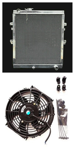Aluminum Radiator +fan fits 1997-2005 TOYOTA Hilux LN147 LN167 1KZ-TE 3.0L Engine Turbo Diesel 1997 1998 1999 2000 2001 2002 2003 2004 2005