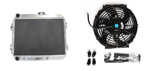 Aluminum Radiator & fan for Toyota Corona ST141 RT142 2.0L 2.4L 1983-1987  1983 1984 1985 1986 1987