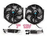 GPI 2X 7" 7 inch Universal Electric Radiator/Intercooler COOLING Fan +mounting kit