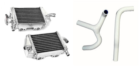 GPI Aluminum Radiator&WHITE HOSE FOR 65 SX 2009-2015 / XC 2009 / SXS US 2012-2013 2-STROKE 2009 2010 2011 2012 2013 2014 2015