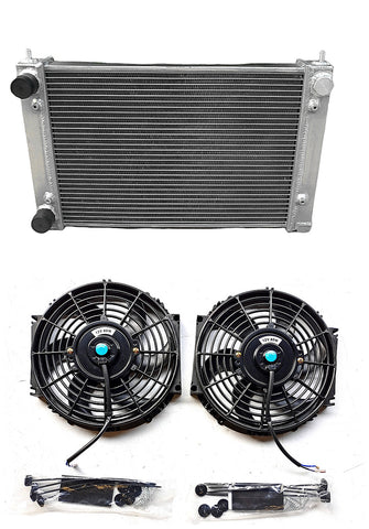 GPI Aluminum Alloy Radiator & fans For 1986-1992 VW GOLF GTI MK2 16V  1986 1987 1988 1989 1990 1991 1992