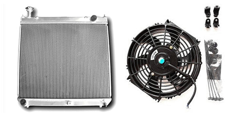 GPI Aluminum radiator & fan For 1995-2004 TOYOTA Hiace SBV Manual MT 1995 1996 1997 1998 1999 2000 2001 2002 2003 2004