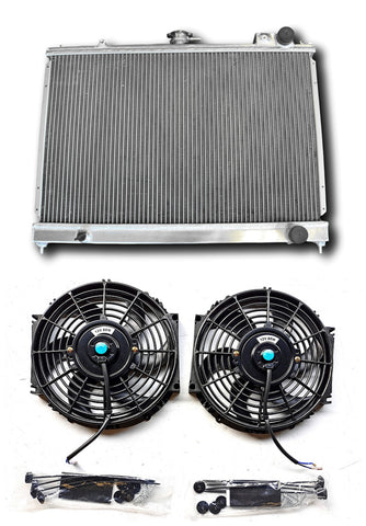 GPI 50MM Aluminum Radiator +2xfan for Nissan Pintara Skyline R31 MT 1986-1993 1986 1987 1988 1989 1990 1991 1992 1993