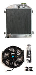 GPI  64mm 3core aluminum radiator & FAN for 1932 32 FORD CHOPPED FORD ENGINE AT