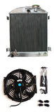 GPI  64mm 3core aluminum radiator & FAN for 1932 32 FORD CHOPPED FORD ENGINE AT