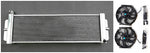 GPI Universal Full Heat Exchanger aluminum Air to Water Intercooler 24"x 8"x2.5"  &  fans