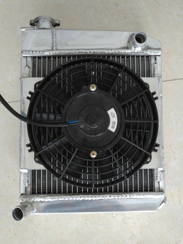 Aluminum Radiator &Fan For Mini Cooper S,One,Clubman,850/998/1098/1275 CC GT 1959-1996