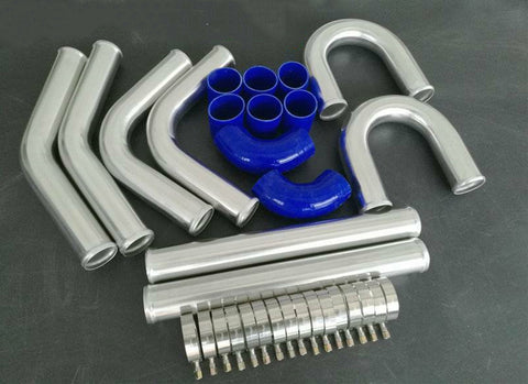 UNIVERSAL TURBO BOOST INTERCOOLER PIPE KIT 3.15" 80mm 8 PCS Aluminum PIPING