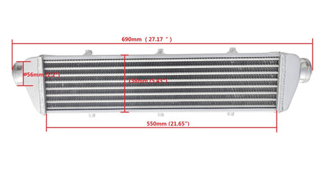 GPI FMIC 550 x 140 x 52mm Aluminum Turbo Intercooler 56Mm Inlet/Outlet Tube and Fin