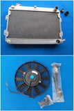 GPI 56mm 3 core aluminum radiator +10''fan FOR 1979-1985 MAZDA RX7 RX-7 SA/FB S1/S2/S3,79-85 1979 1980 1981 1982 1983 1984 1985