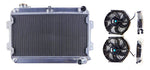 3core ALUMINUM RADIATOR&Fans FOR 1979-1985 MAZDA RX7 SERIES 1 2 3 S1 S2 S3 SA/FB MT  1979 1980 1981 1982 1983 1984 1985