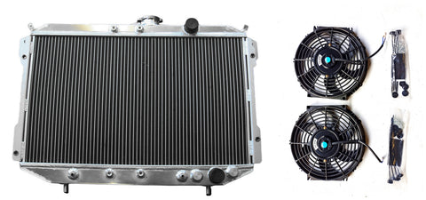 GPI 2 ROW ALUMINUM RADIATOR & FANS for 1984-1991 MITSUBISHI MAGNA VERADA TM TN TP   AT 1984 1985 1986 1987 1988 1989 1990 1991