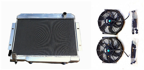 GPI ALUMINUM RADIATOR + fan for 1970-1986 JEEP CJ CJ5/CJ6/CJ7 3.8L-5.0L   1970 1971 1972 1973 1974 1975 1976 1977 1978 1979 1980 1981 1982 1983 1984 1985 1986